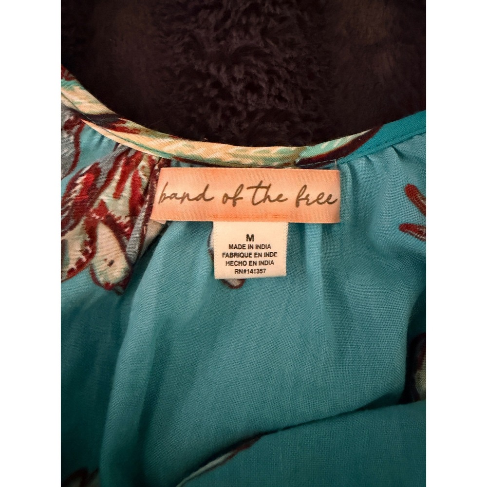 Band of the Free M Turquoise Floral Tiered Maxi Sundress Boho Vacation Wedding - Picture 5 of 10